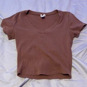 brown crop top